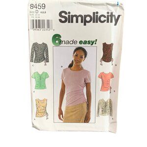 Simplicity 8459 Womens Top Sewing Pattern Size 4-6-8